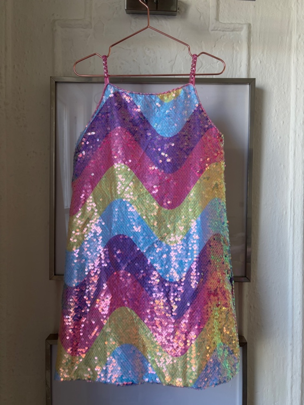 Lola + The Boys Rainbow Sequin Mini Dress
